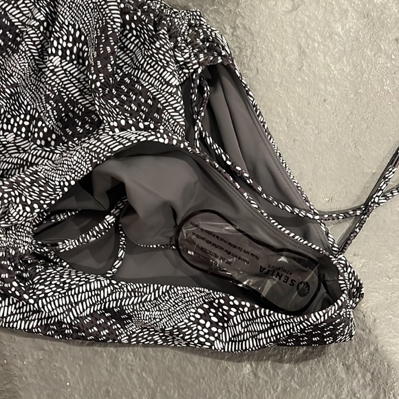 Senita One-piece Halter Adjustable Ruched Swimsuit Elena Gray Print - Picture 5 of 6